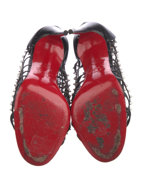 Christian Louboutin Spike Accents Leather Gladiator Sandals