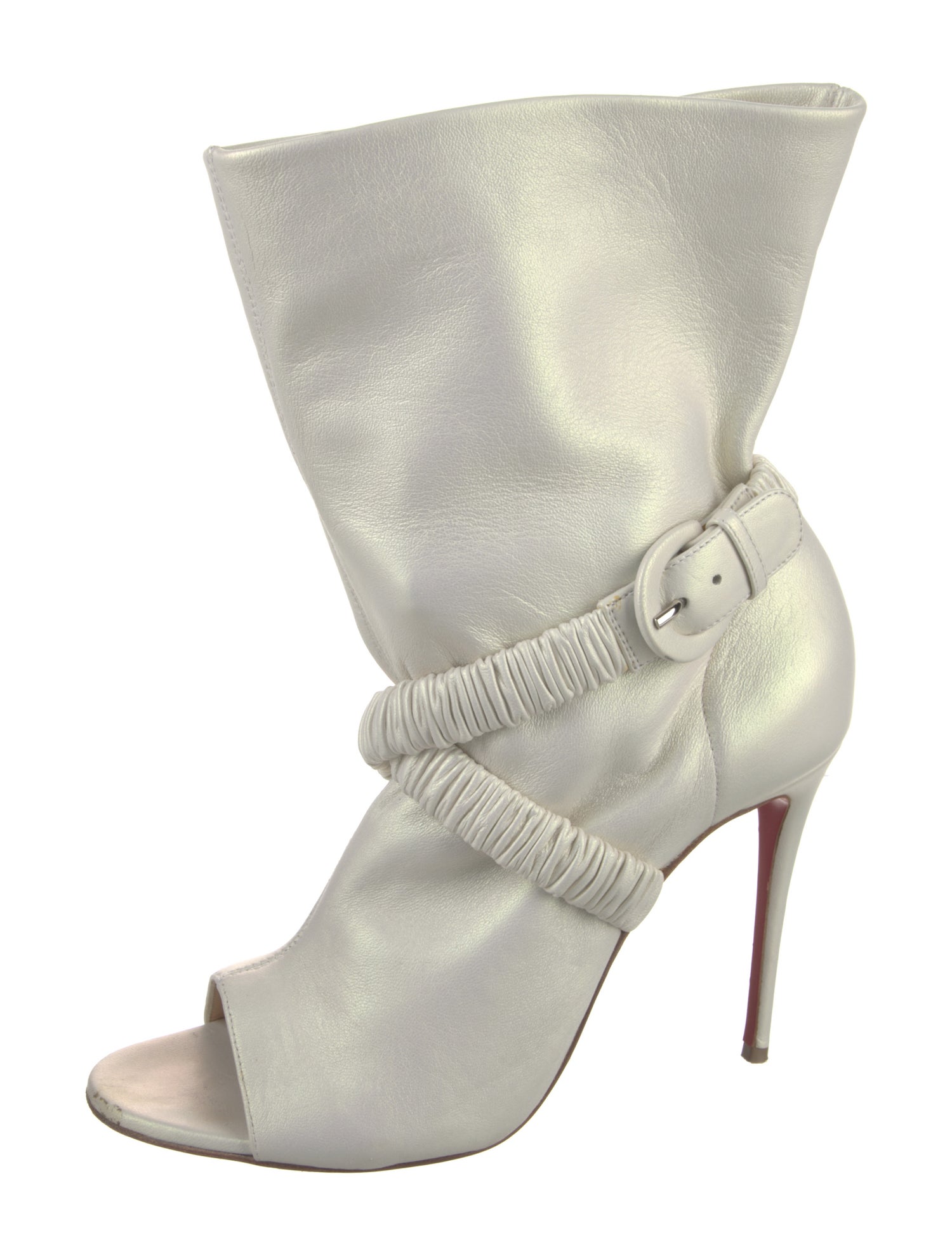 Christian Louboutin Leather Cutout Accent Moto Boots