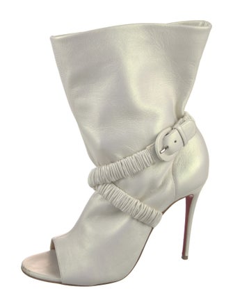 Christian Louboutin Leather Cutout Accent Moto Boots