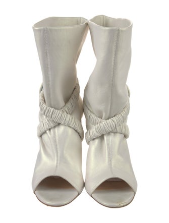 Christian Louboutin Leather Cutout Accent Moto Boots