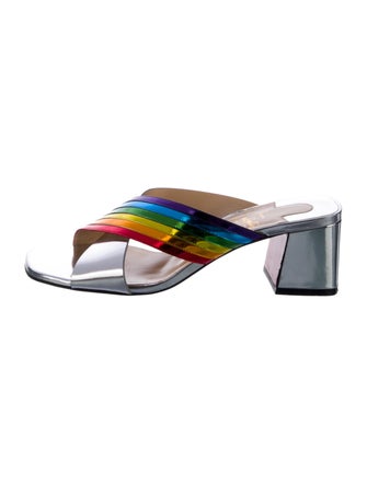 Christian Louboutin Patent Leather Colorblock Pattern Sandals