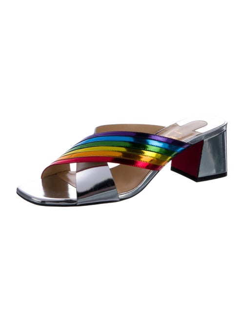 Christian Louboutin Patent Leather Colorblock Pattern Sandals