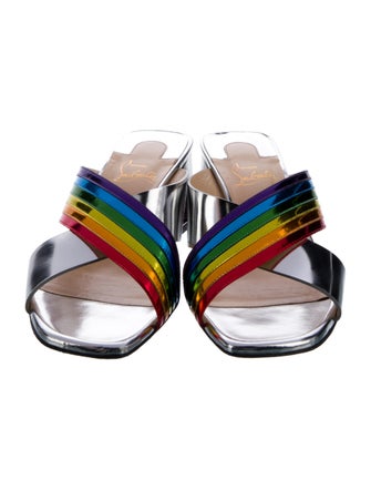Christian Louboutin Patent Leather Colorblock Pattern Sandals