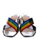Christian Louboutin Patent Leather Colorblock Pattern Sandals