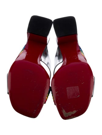 Christian Louboutin Patent Leather Colorblock Pattern Sandals