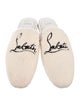 Christian Louboutin Shearling Embroidered Accent Mules