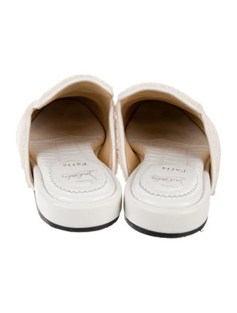 Christian Louboutin Shearling Embroidered Accent Mules