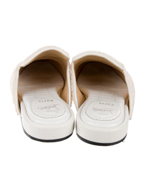 Christian Louboutin Shearling Embroidered Accent Mules
