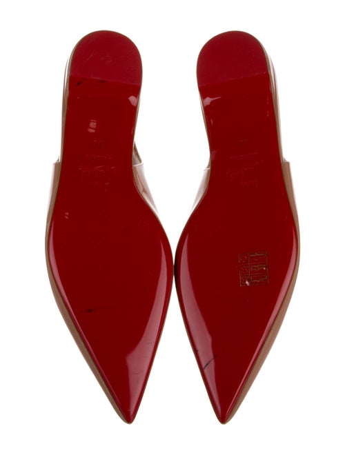 Christian Louboutin Patent Leather Scalloped Accent Slingback Flats