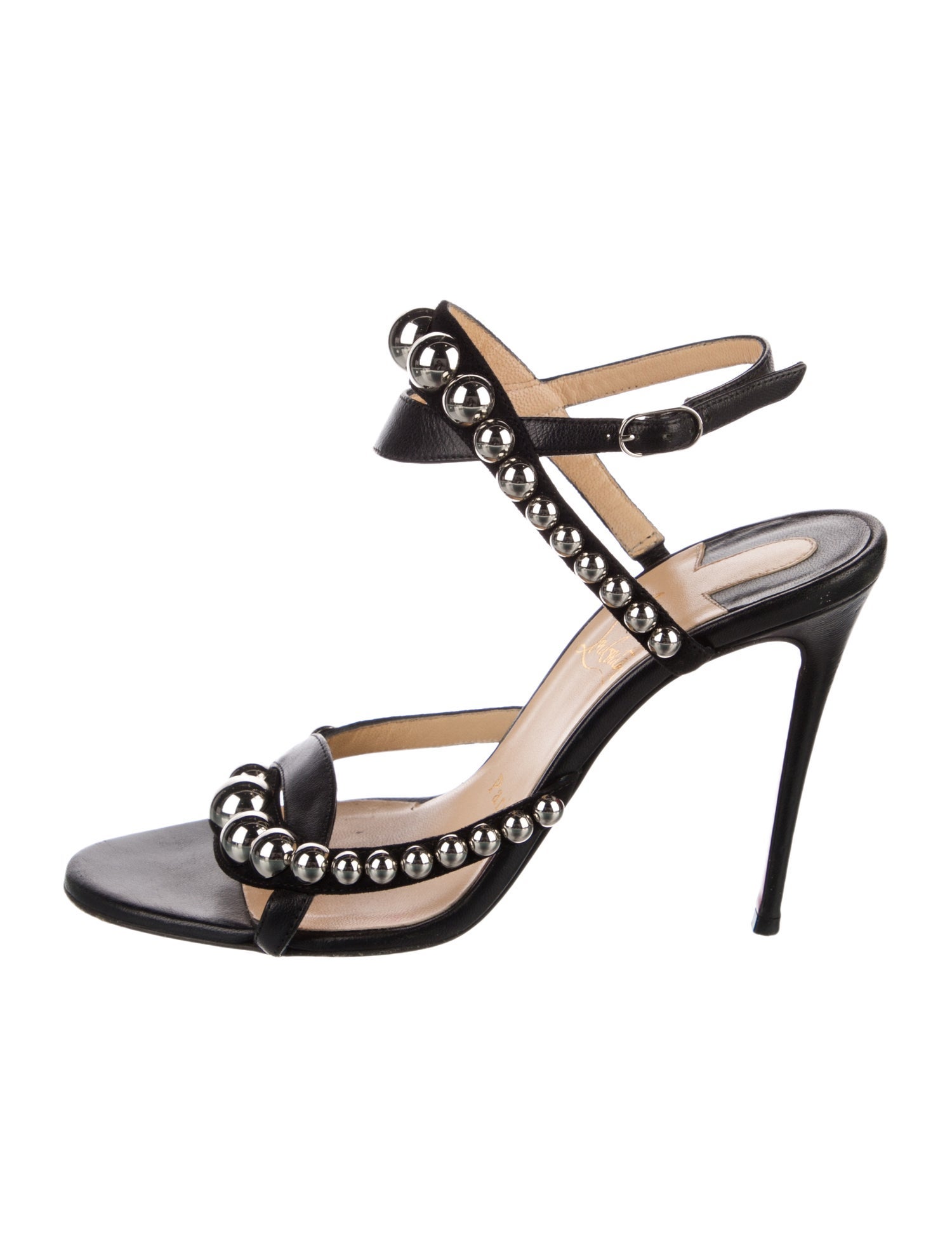 Christian Louboutin Leather Studded Accents Sandals