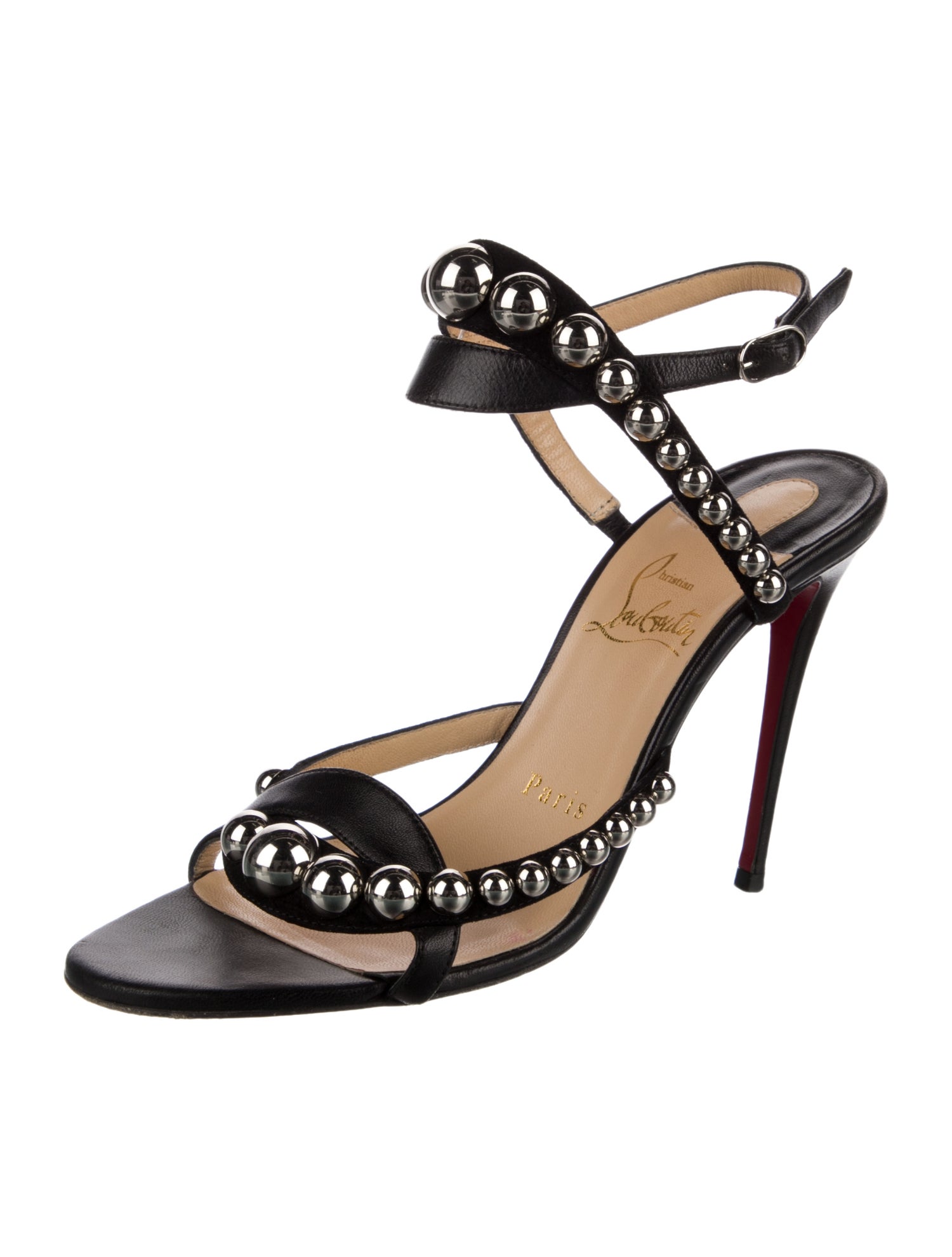 Christian Louboutin Leather Studded Accents Sandals