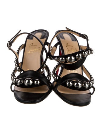 Christian Louboutin Leather Studded Accents Sandals