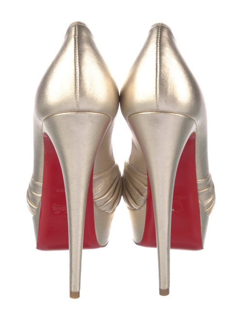 Christian Louboutin Leather Pleated Accents Pumps