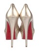 Christian Louboutin Leather Pleated Accents Pumps