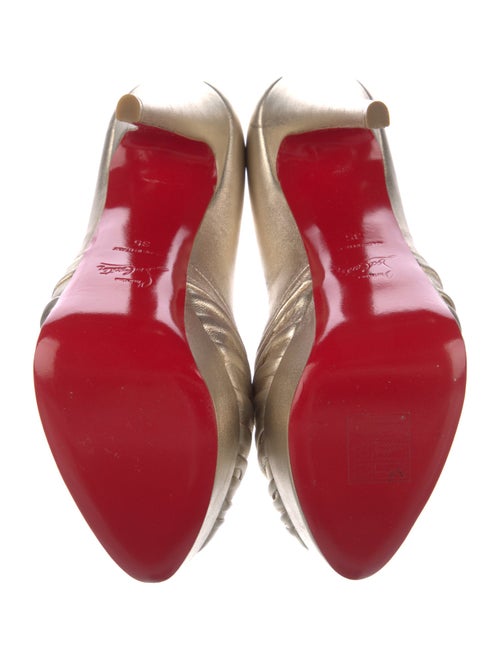 Christian Louboutin Leather Pleated Accents Pumps
