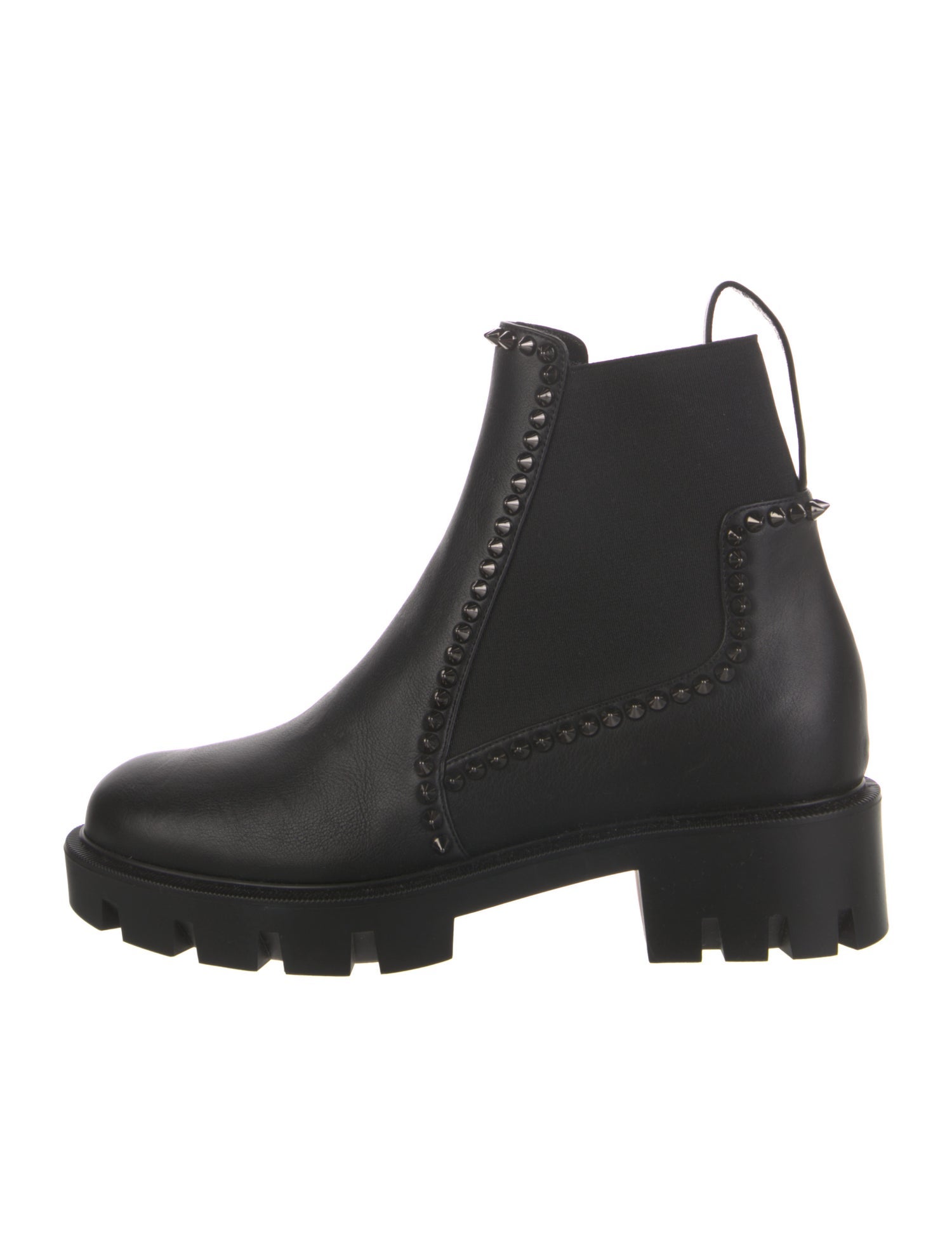 Christian Louboutin Spike Accents Leather Chelsea Boots