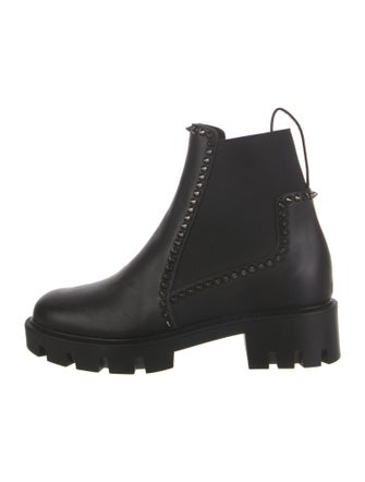 Christian Louboutin Spike Accents Leather Chelsea Boots