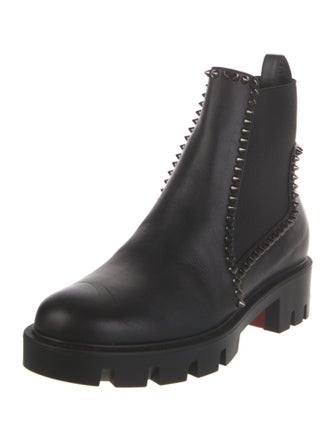 Christian Louboutin Spike Accents Leather Chelsea Boots