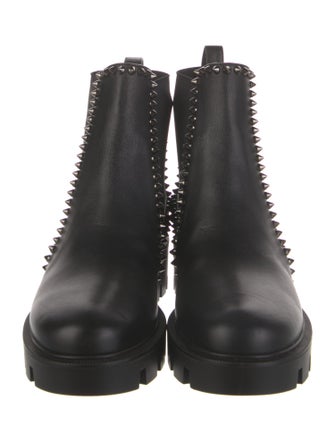 Christian Louboutin Spike Accents Leather Chelsea Boots