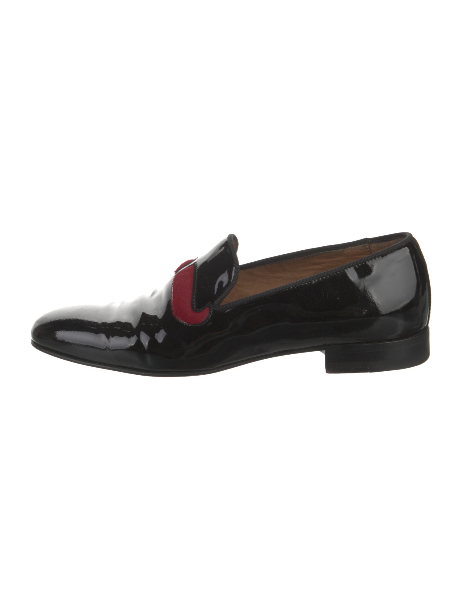 Christian Louboutin Patent Leather Colorblock Pattern Dress Loafers
