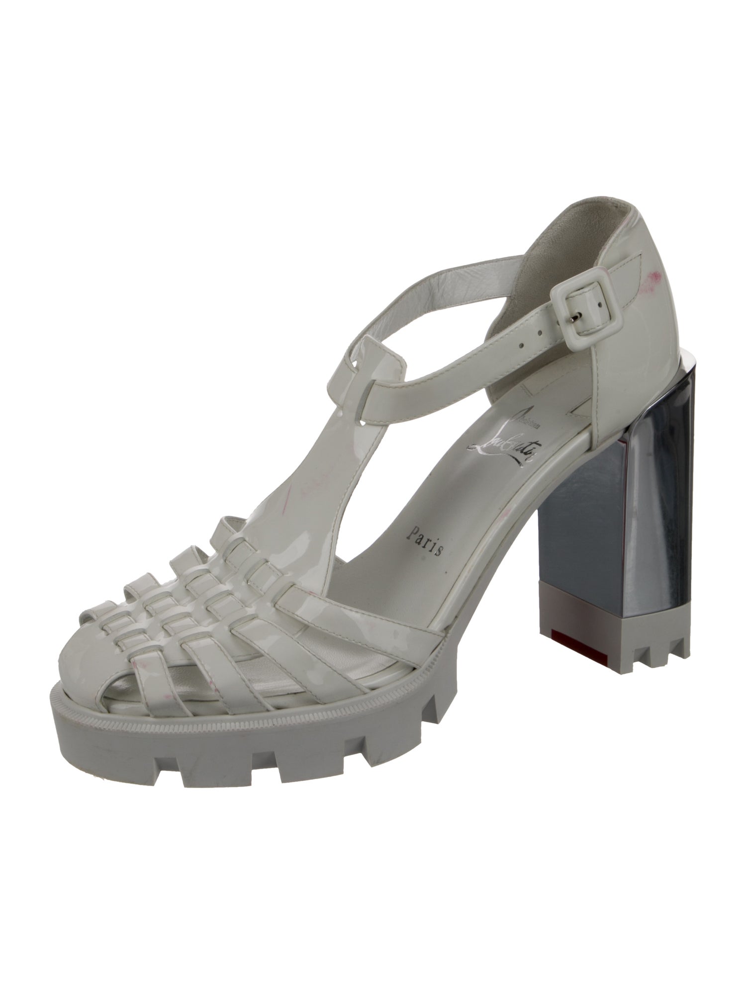 Christian Louboutin Patent Leather T-Strap Pumps