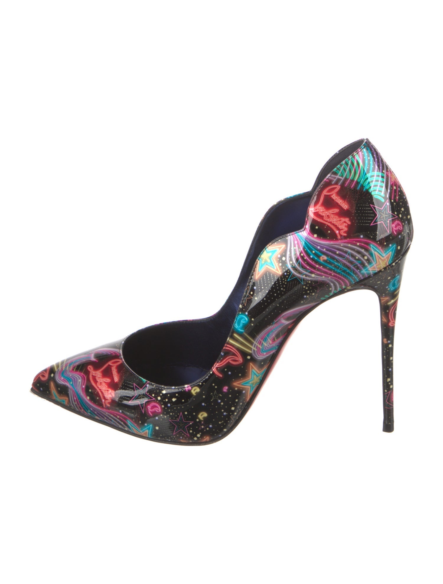 Christian Louboutin Patent Leather Printed D'Orsay Pumps