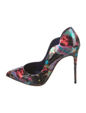 Christian Louboutin Patent Leather Printed D'Orsay Pumps
