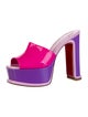 Christian Louboutin Patent Leather Colorblock Pattern Slides