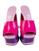 Christian Louboutin Patent Leather Colorblock Pattern Slides