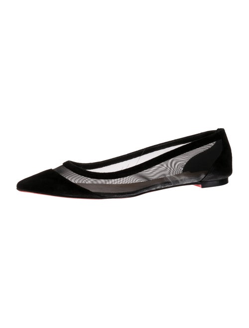Christian Louboutin Suede Mesh Accents Ballet Flats