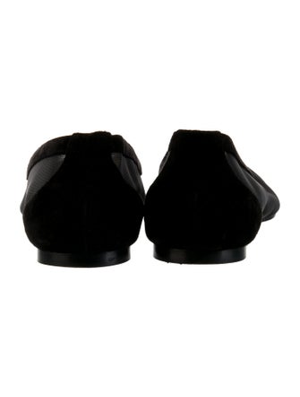 Christian Louboutin Suede Mesh Accents Ballet Flats