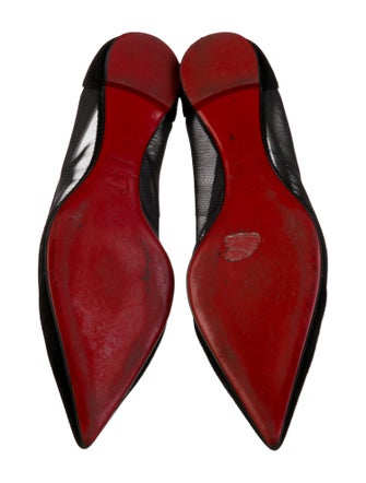 Christian Louboutin Suede Mesh Accents Ballet Flats