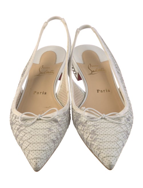 Christian Louboutin Rockstud Accents Leather Slingback Flats