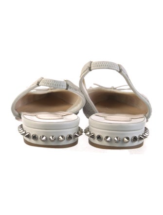 Christian Louboutin Rockstud Accents Leather Slingback Flats