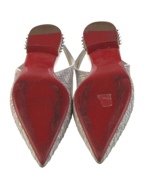 Christian Louboutin Rockstud Accents Leather Slingback Flats