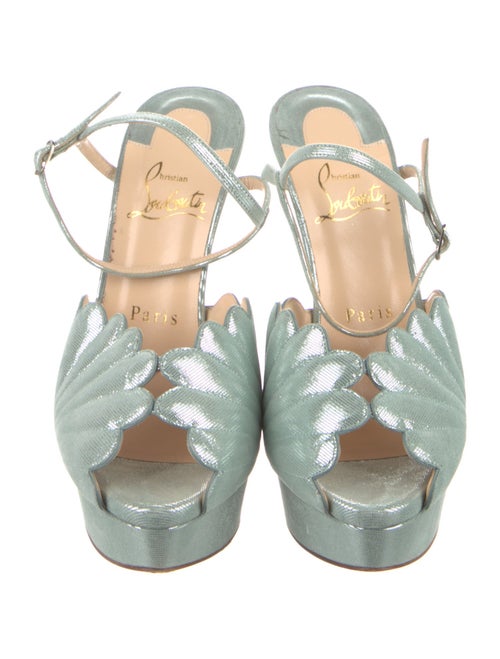 Christian Louboutin Leather Scalloped Accent Slingback Pumps