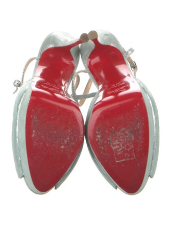 Christian Louboutin Leather Scalloped Accent Slingback Pumps