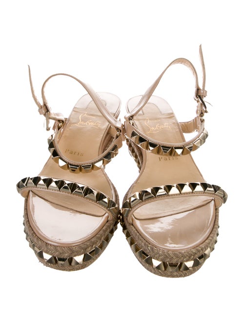 Christian Louboutin Patent Leather Studded Accents Espadrilles