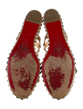 Christian Louboutin Patent Leather Studded Accents Espadrilles