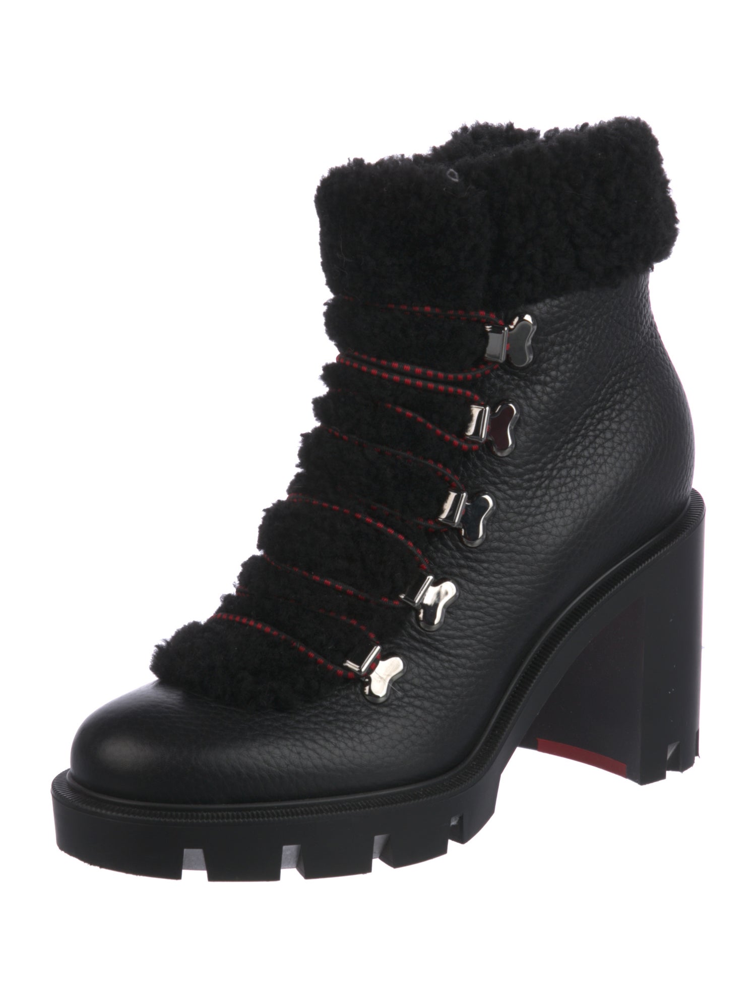 Christian Louboutin Leather Combat Boots