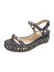 Christian Louboutin Spike Accents Denim Espadrilles