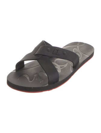 Christian Louboutin Spike Accents Rubber Slides