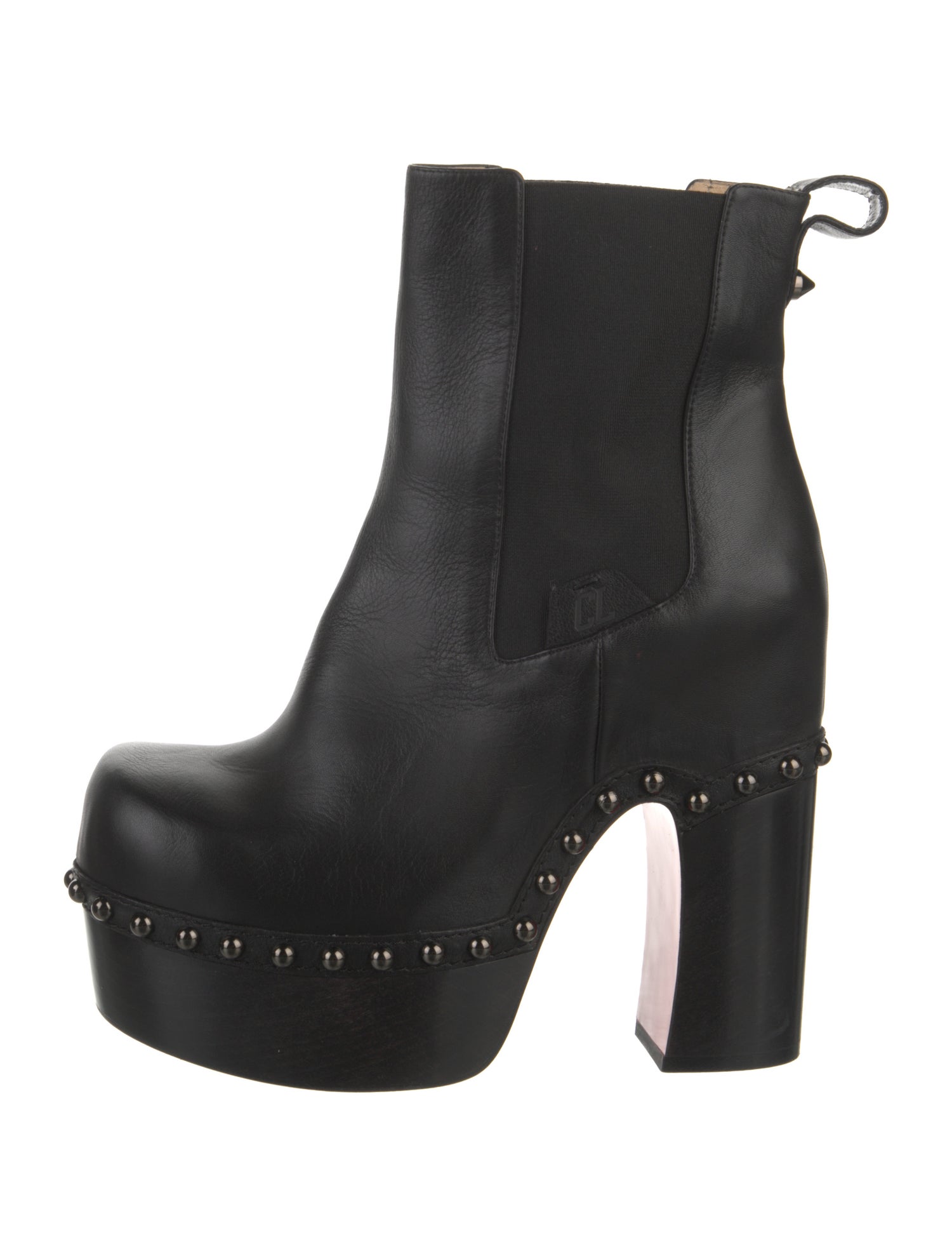 Christian Louboutin Spike Accents Leather Chelsea Boots