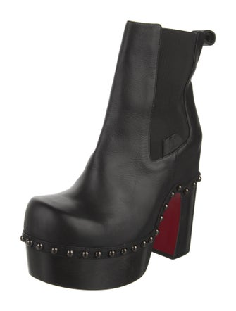 Christian Louboutin Spike Accents Leather Chelsea Boots
