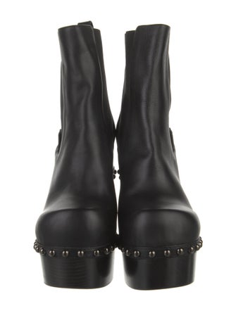 Christian Louboutin Spike Accents Leather Chelsea Boots