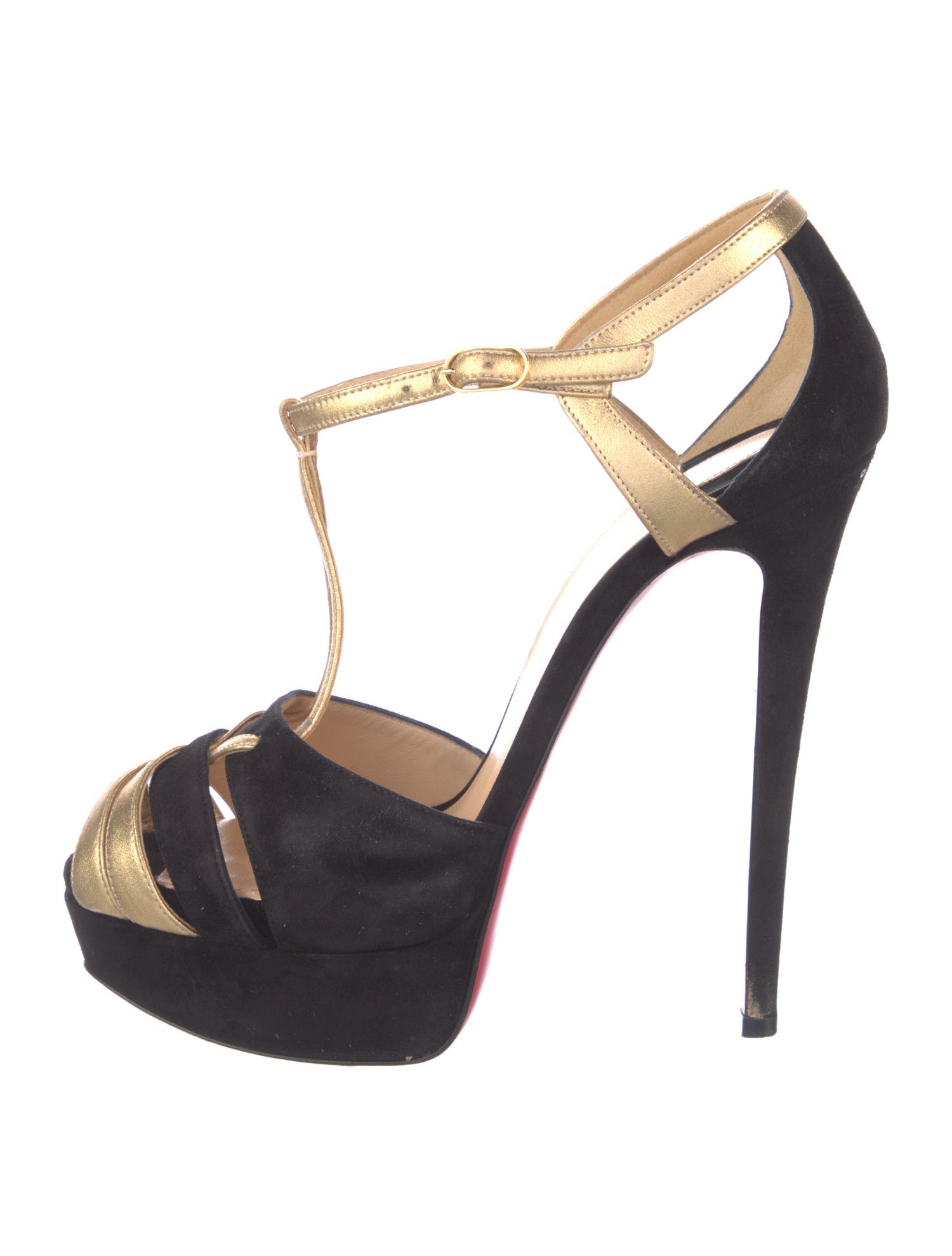 Christian Louboutin Suede T-Strap Pumps