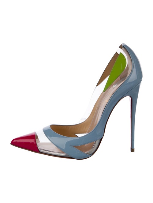Christian Louboutin Patent Leather Colorblock Pattern Pumps