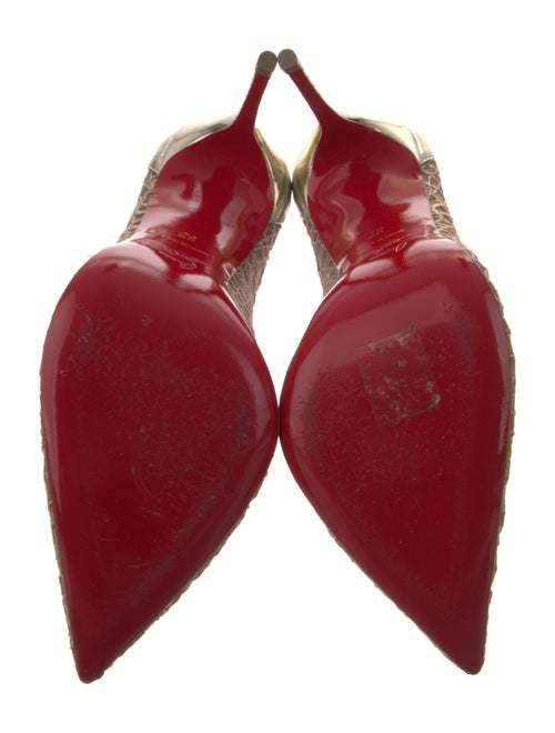 Christian Louboutin Mesh Leather Trim Embellishment Pumps