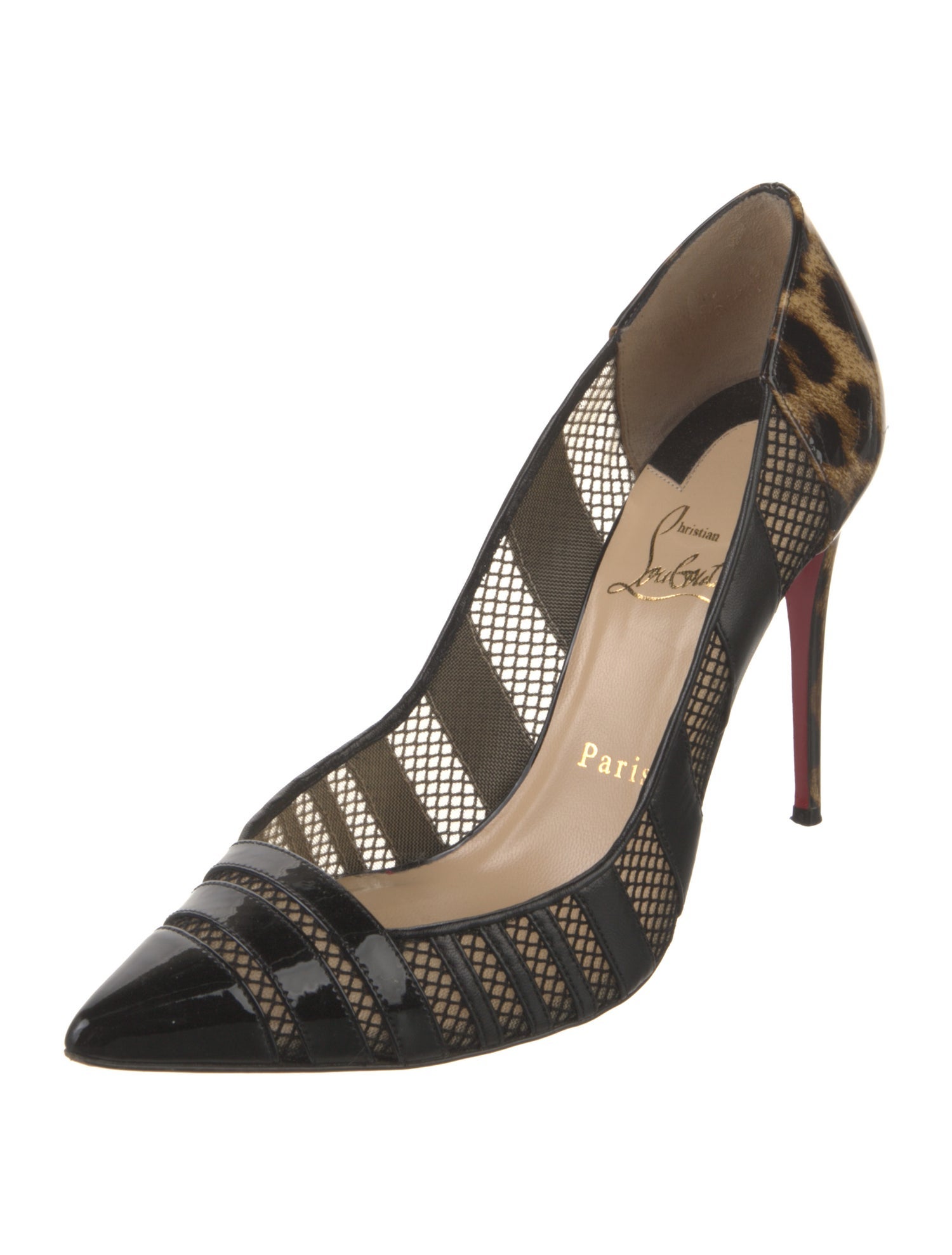 Christian Louboutin Patent Leather Animal Print Pumps