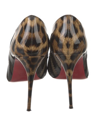 Christian Louboutin Patent Leather Animal Print Pumps